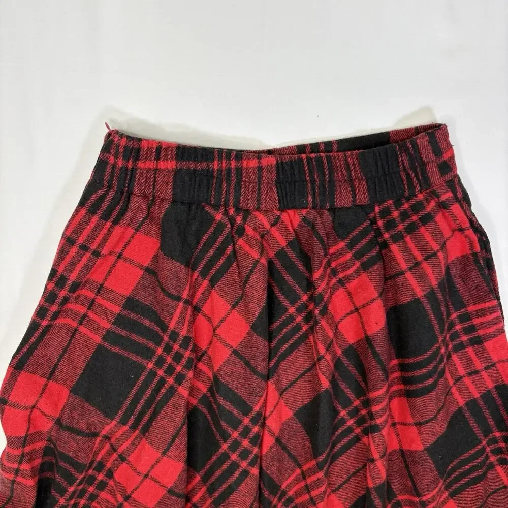 Cupshe Women’s Red Plaid Midi Skirt Flared A-Line Pockets Size Small NWT - Picture 4 of 9